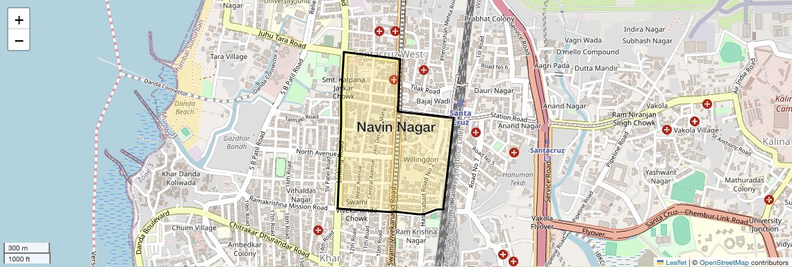 Location Map of Navin Nagar, Mumbai