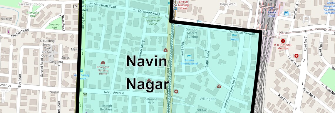 Location Map of Navin Nagar, Mumbai