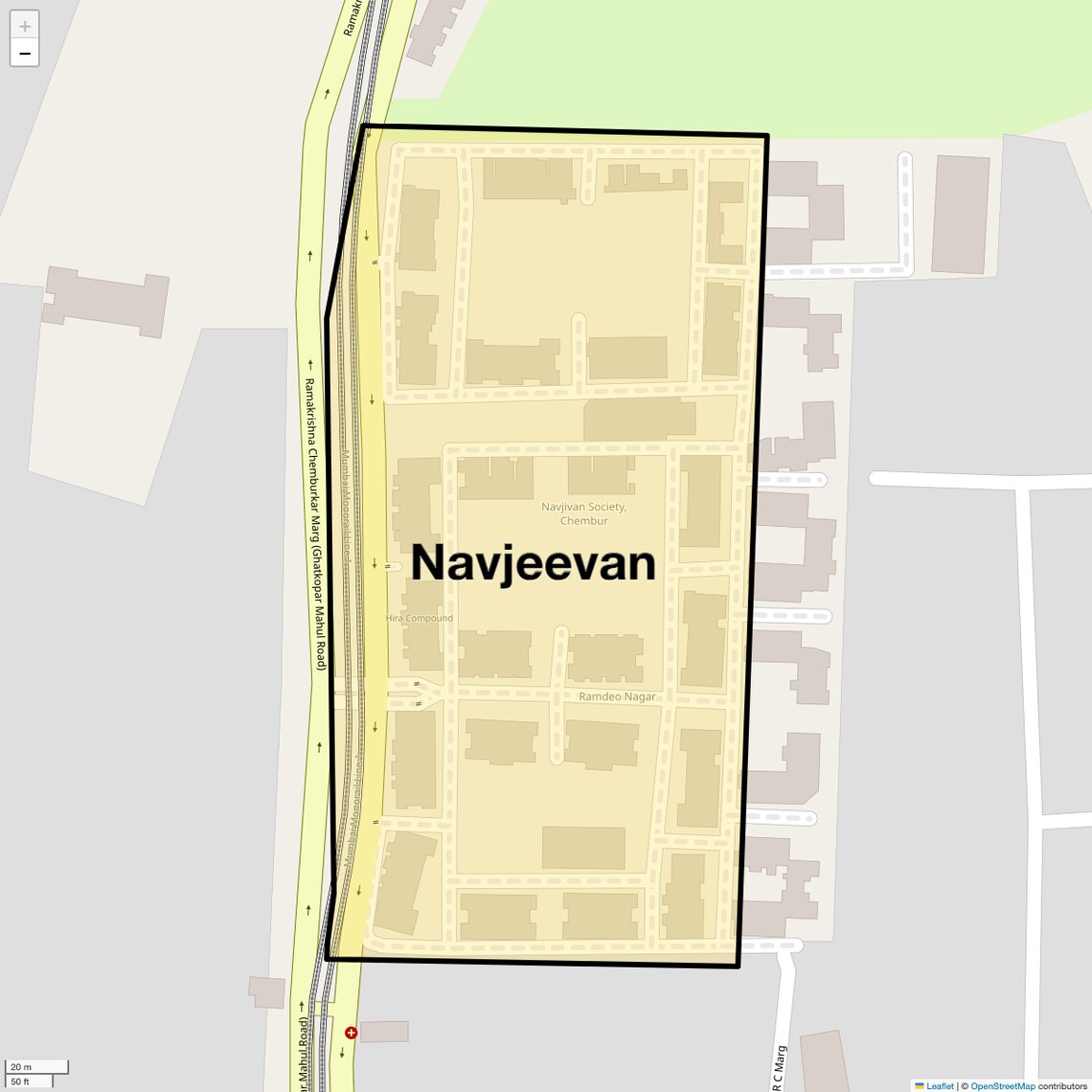 Location Map of Navjeevan, Mumbai