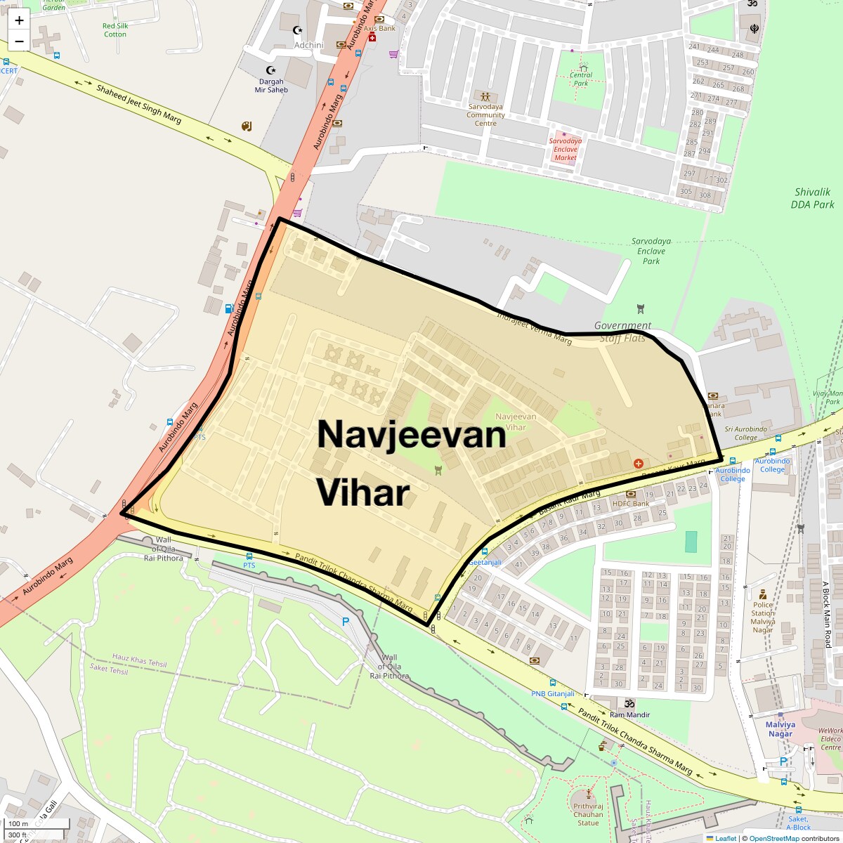 Check Time Travel of Navjeevan Vihar, Delhi