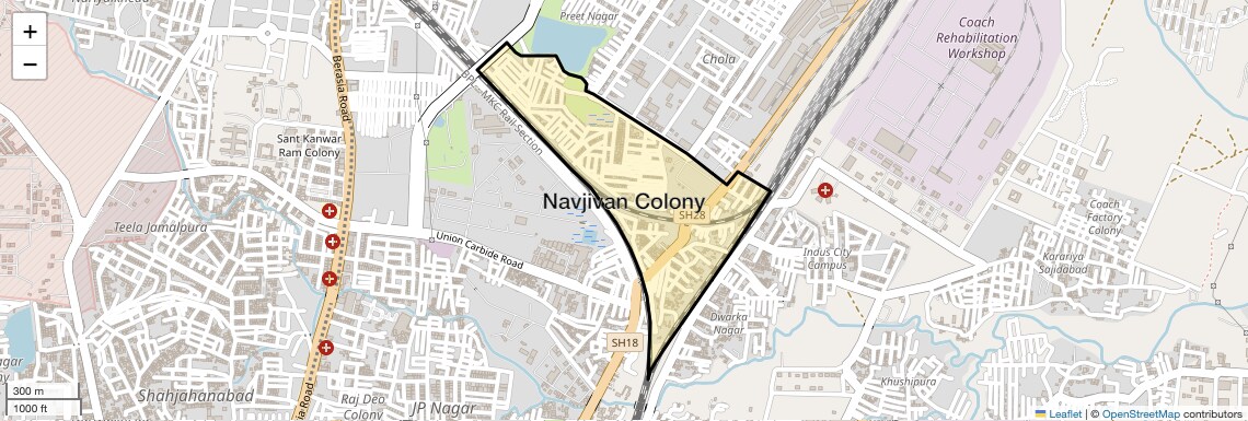 Location Map of Navjivan Colony, Bhopal