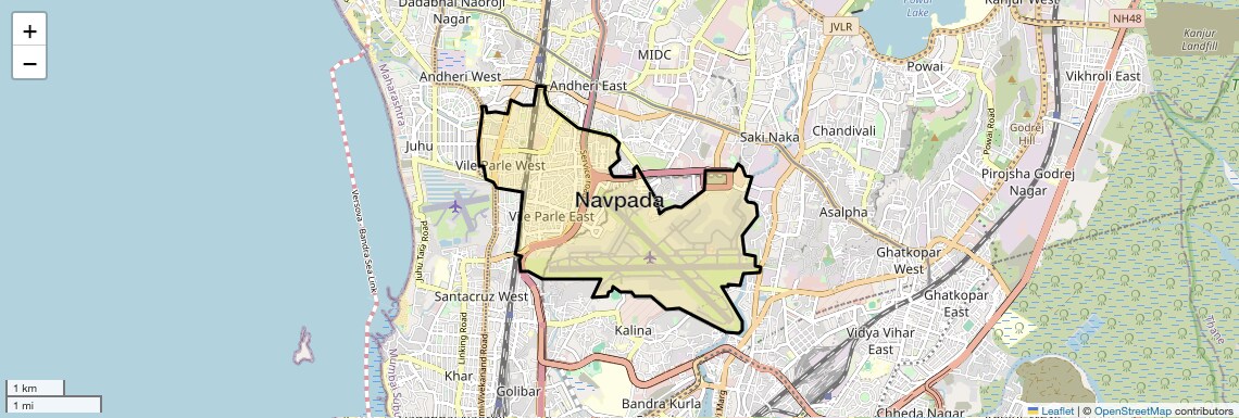 Location Map of Navpada, Mumbai