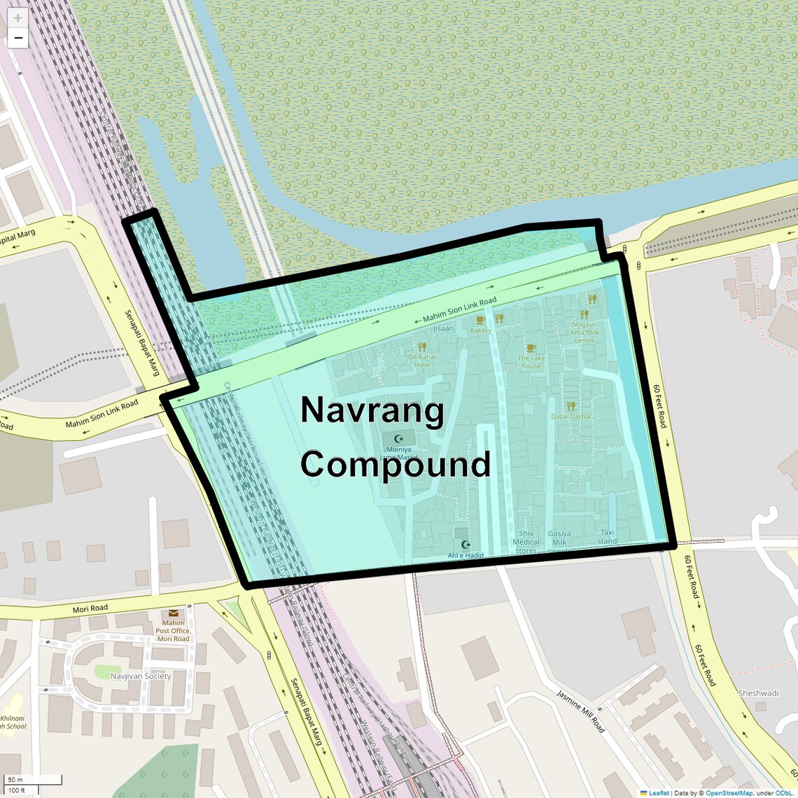 Location Map of Navrang Compound, Mumbai