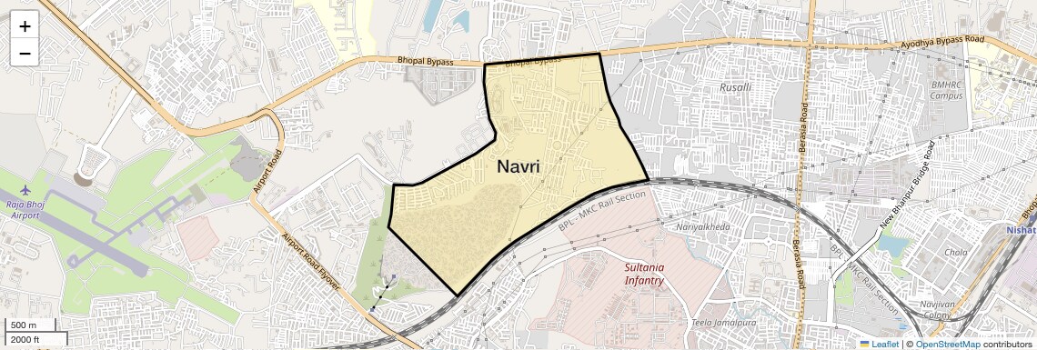 Location Map of Navri, Bhopal