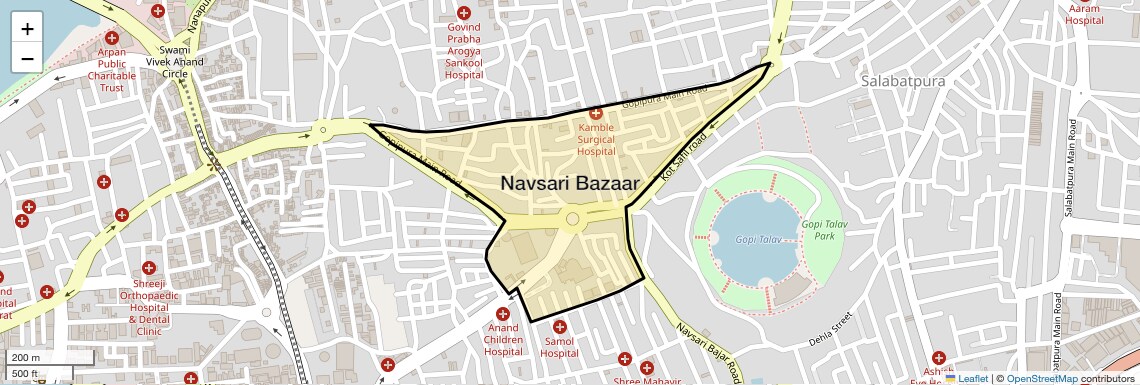 Location Map of Navsari Bazaar, Surat