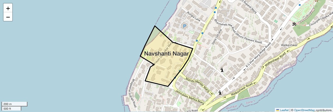 Location Map of Navshanti Nagar, Mumbai