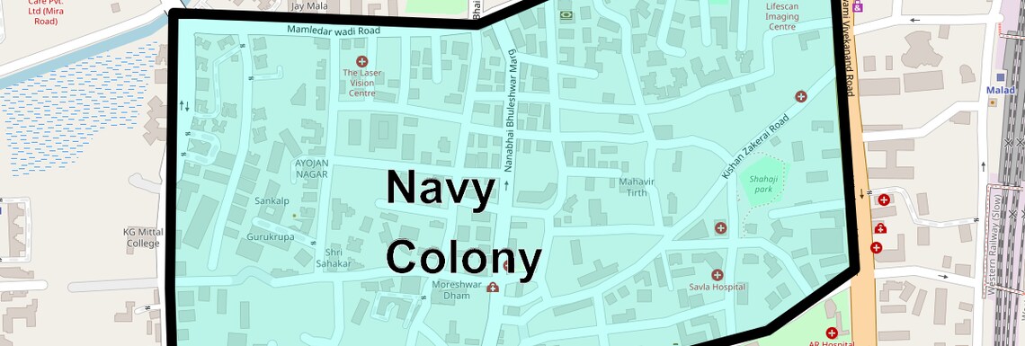 Location Map of Navy Colony, Mumbai