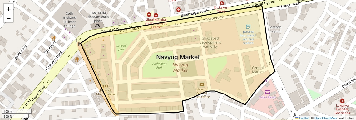 Location Map of Navyug Market, Ghaziabad