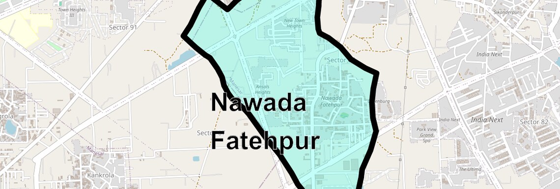 Location Map of Nawada Fatehpur, Gurgaon