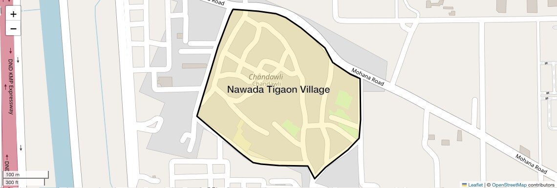 Location Map of Nawada Tigaon Village, Faridabad
