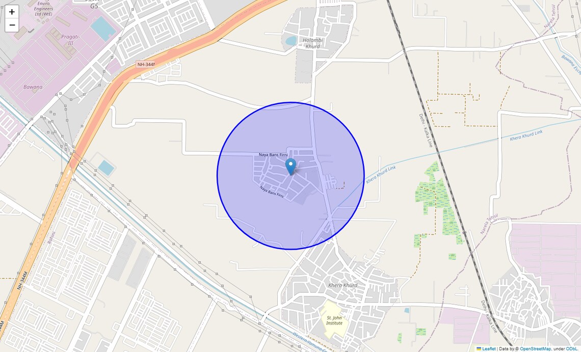 Location Map of Naya Bans, Delhi