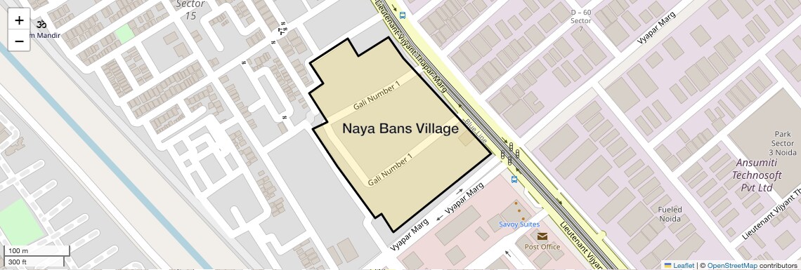 Location Map of Naya Bans Village, Noida