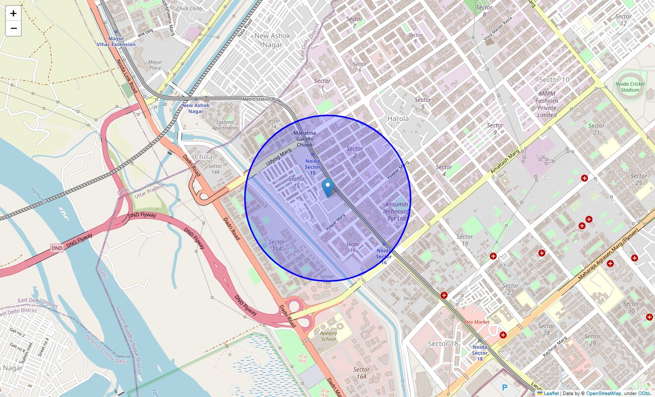 Location Map of Naya Bans Village, Noida