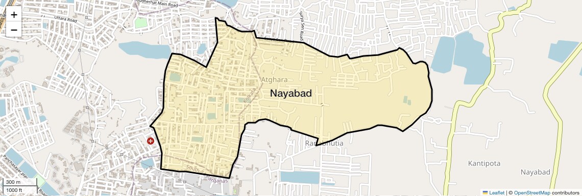 Location Map of Nayabad, Kolkata