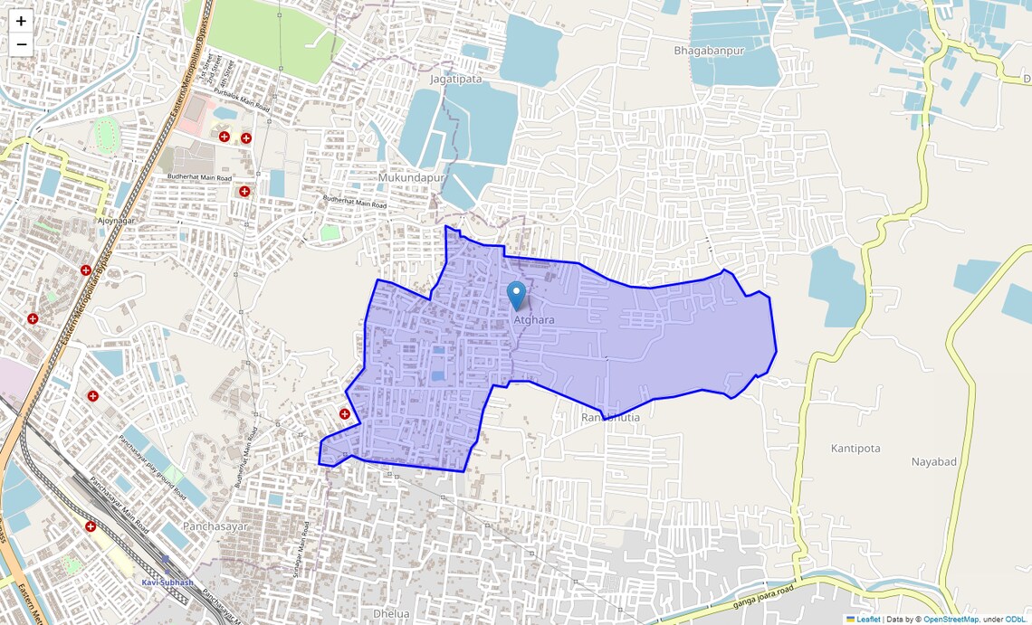 Location Map of Nayabad, Kolkata