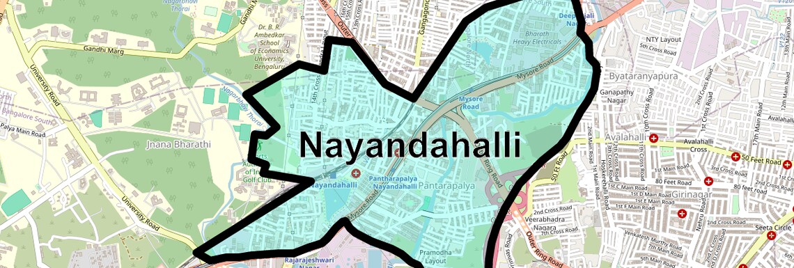 Location Map of Nayandahalli, Bangalore