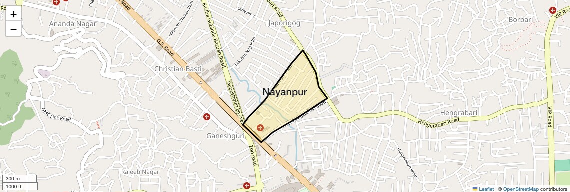 Location Map of Nayanpur, Guwahati