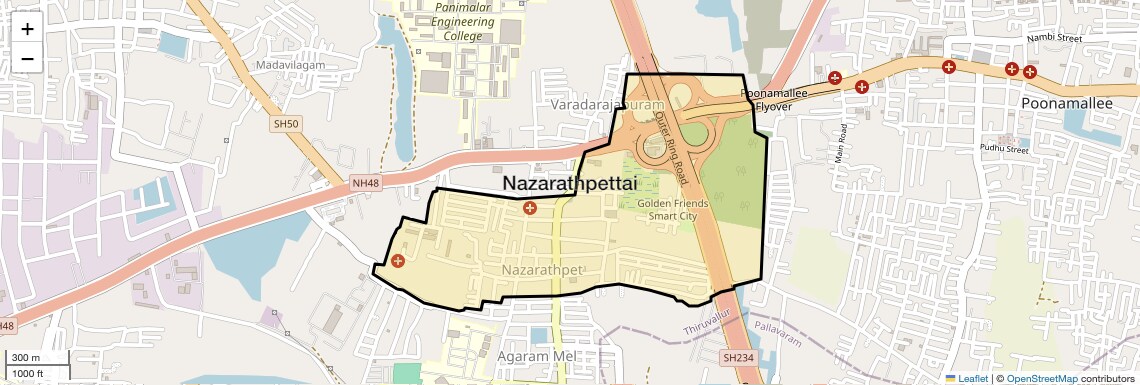 Location Map of Nazarathpettai, Chennai