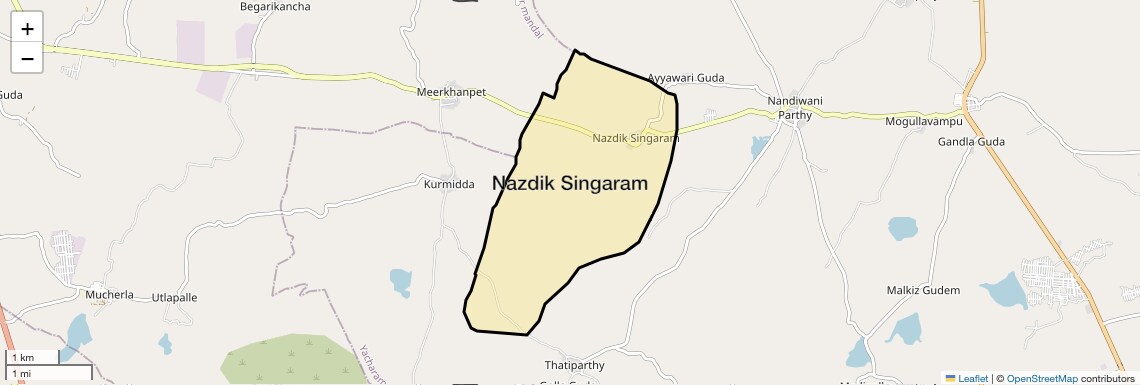Location Map of Nazdik Singaram, Hyderabad