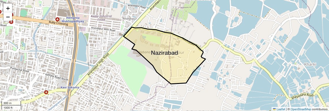 Location Map of Nazirabad, Kolkata