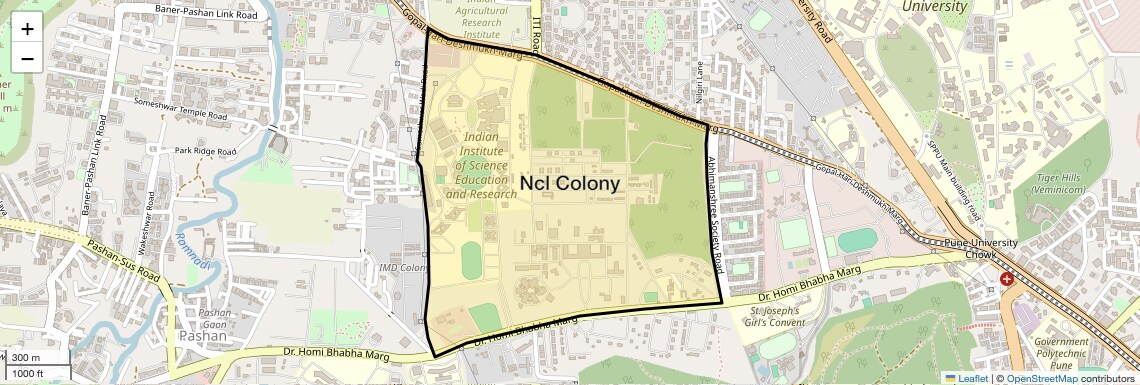 Location Map of Ncl Colony, Pune