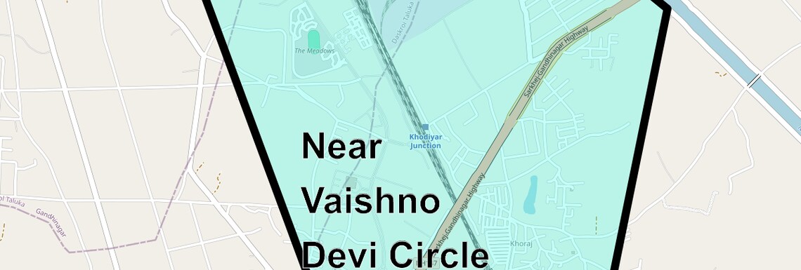 Location Map of Near Vaishno Devi Circle On SG Highway, Ahmedabad