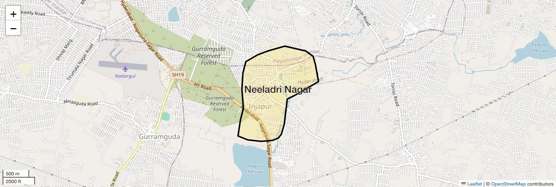 Location Map of Neeladri Nagar, Hyderabad