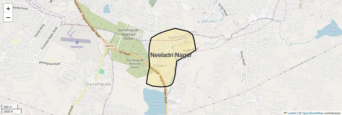 Location Map of Neeladri Nagar, Hyderabad