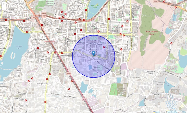Location Map of Neelakanteshwara Layout