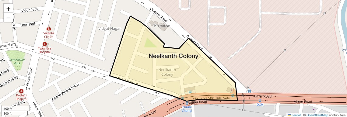 Location Map of Neelkanth Colony, Jaipur