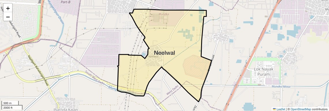 Location Map of Neelwal, Delhi