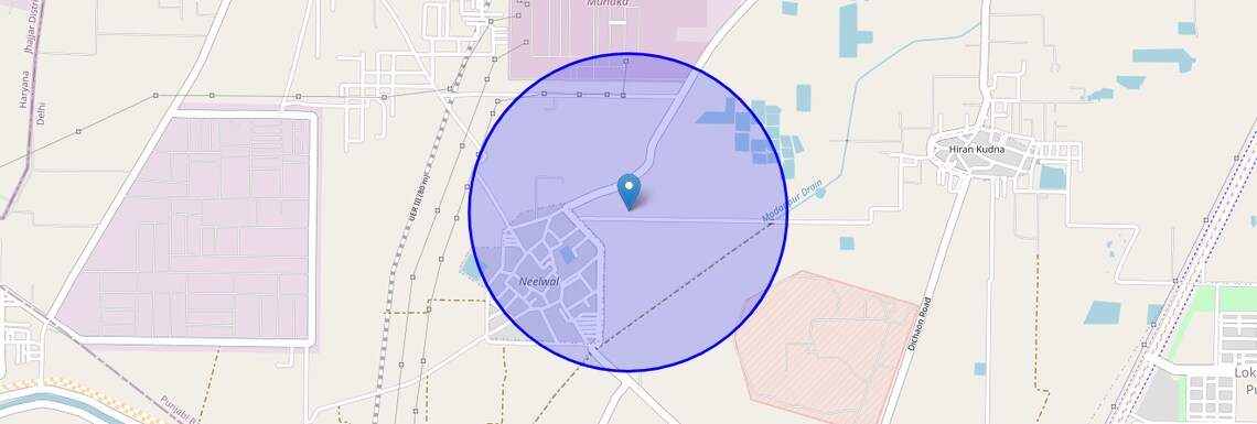Location Map of Neelwal, Delhi