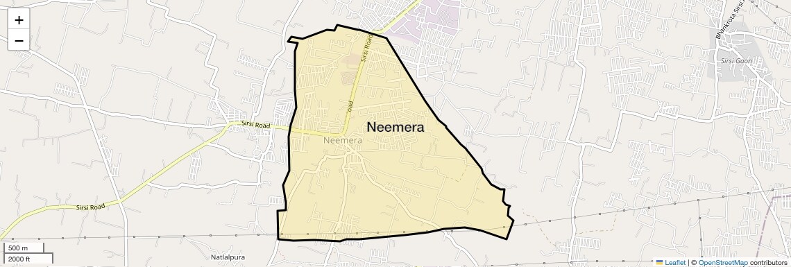 Location Map of Neemera, Jaipur