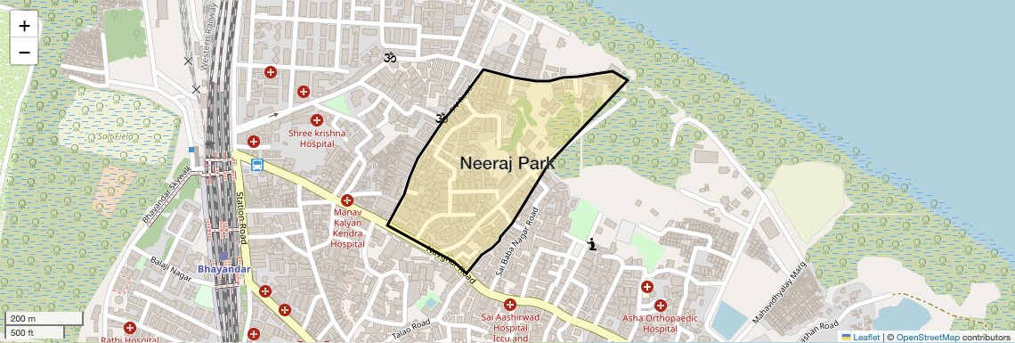 Location Map of Neeraj Park, Thane
