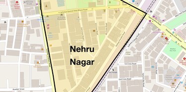 Location Map of Nehru Nagar, Bangalore