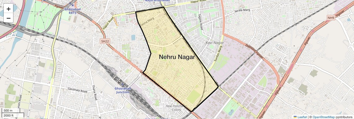 Location Map of Nehru Nagar, Ghaziabad