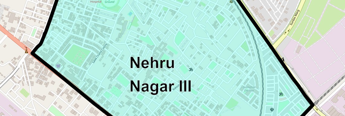 Location Map of Nehru Nagar III, Ghaziabad