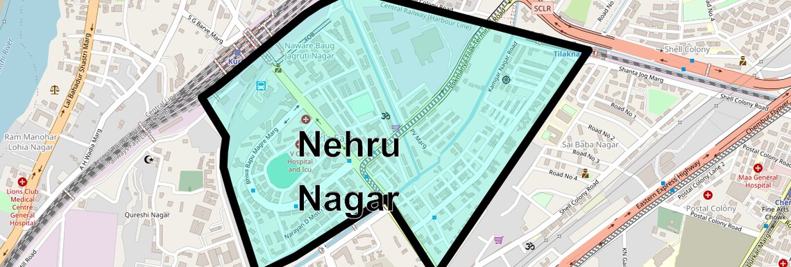 Location Map of Nehru Nagar, Mumbai