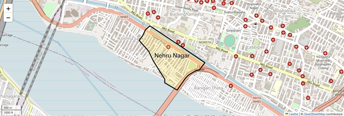Location Map of Nehru Nagar, Vijayawada