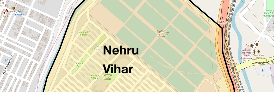 Location Map of Nehru Vihar, Delhi