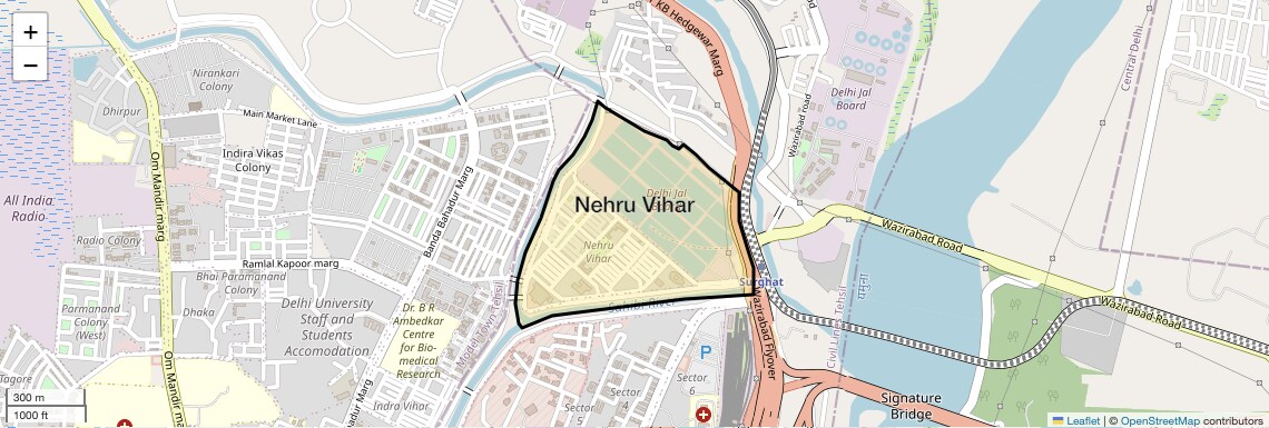 Location Map of Nehru Vihar, Delhi