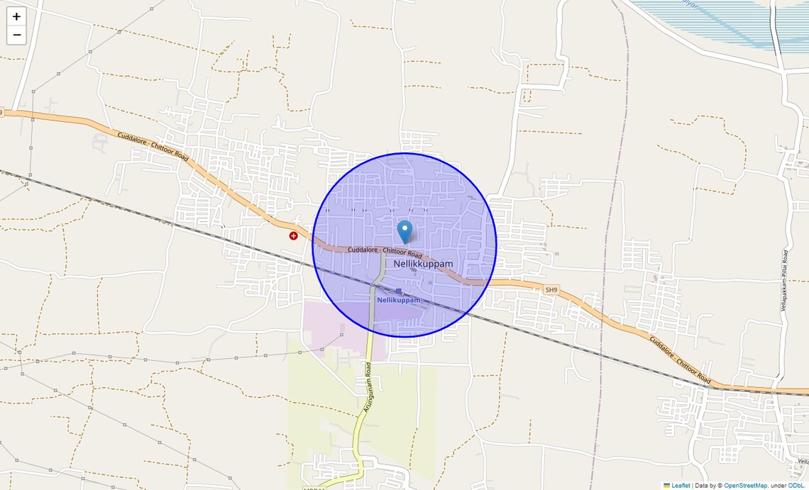 Location Map of Nellikuppam, Chennai