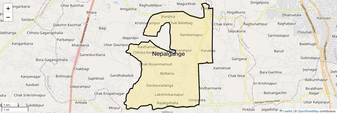 Location Map of Nepalgange, Kolkata