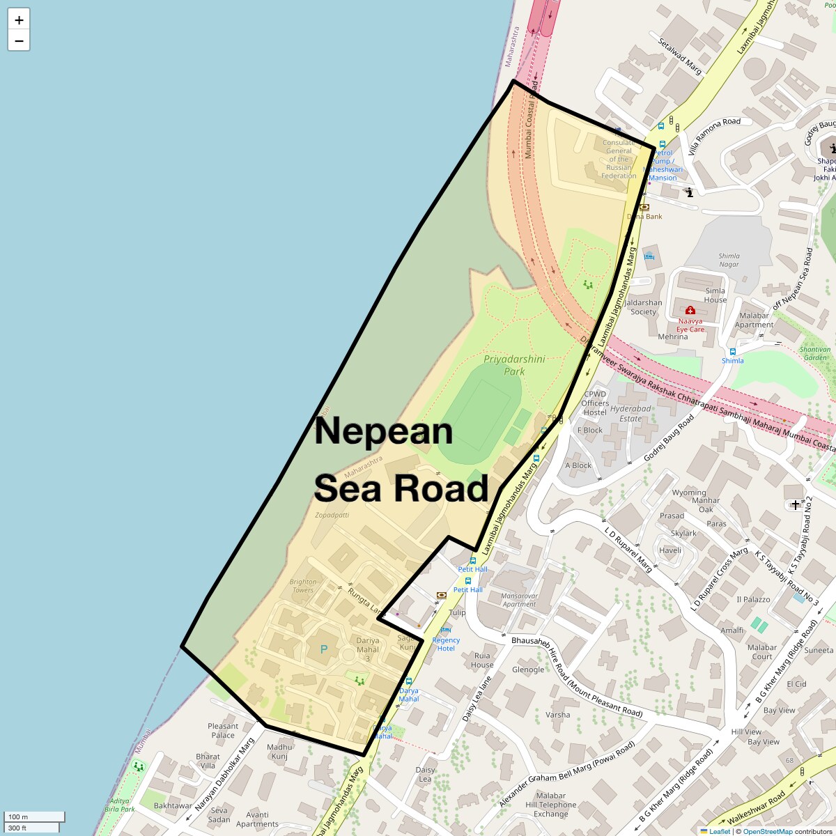 Check Time Travel of Nepean Sea Road, Mumbai
