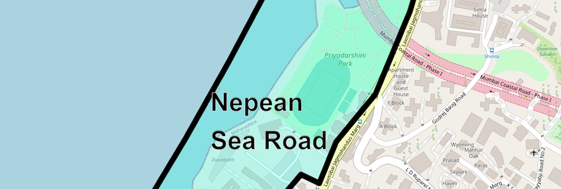 Location Map of Nepean Sea Road, Mumbai