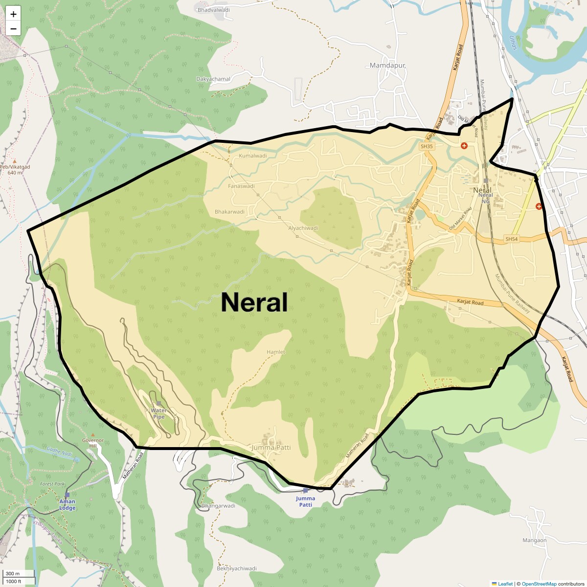 Location Map of Neral, Navi Mumbai