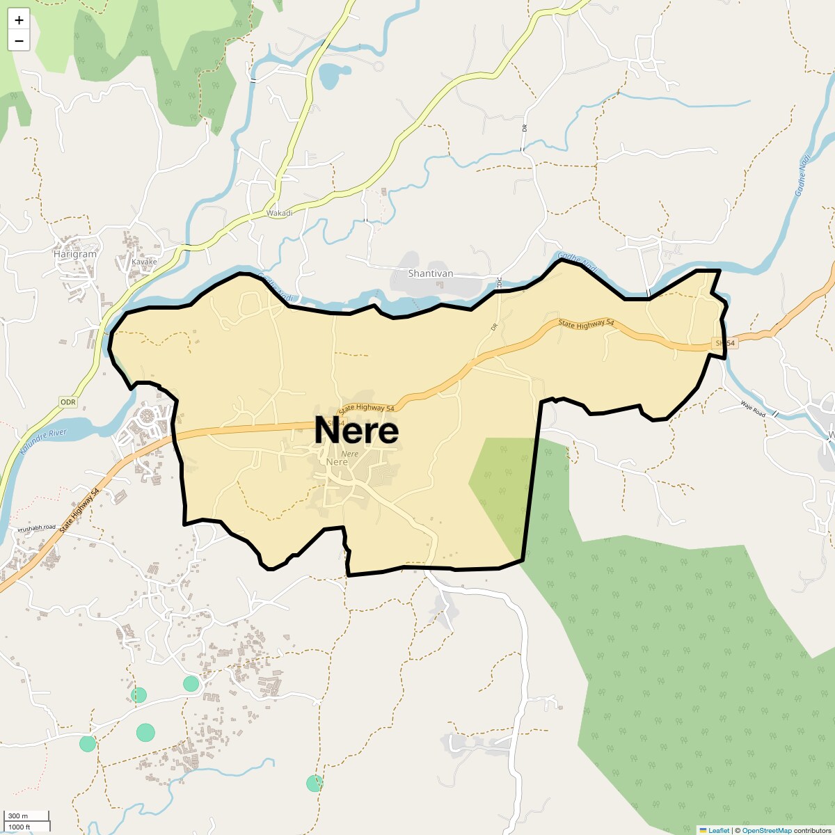 Location Map of Nere, Navi Mumbai