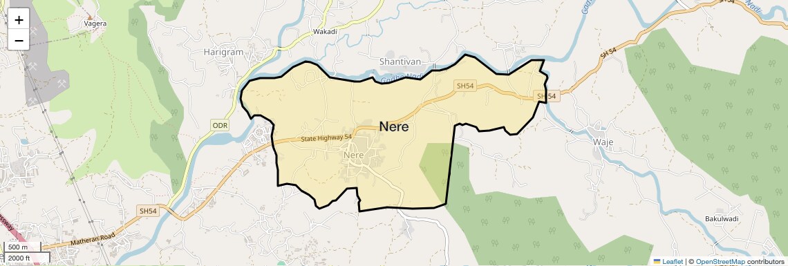 Location Map of Nere, Navi Mumbai