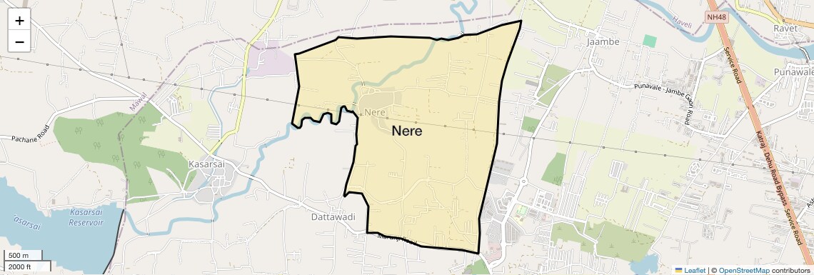 Location Map of Nere, Pune