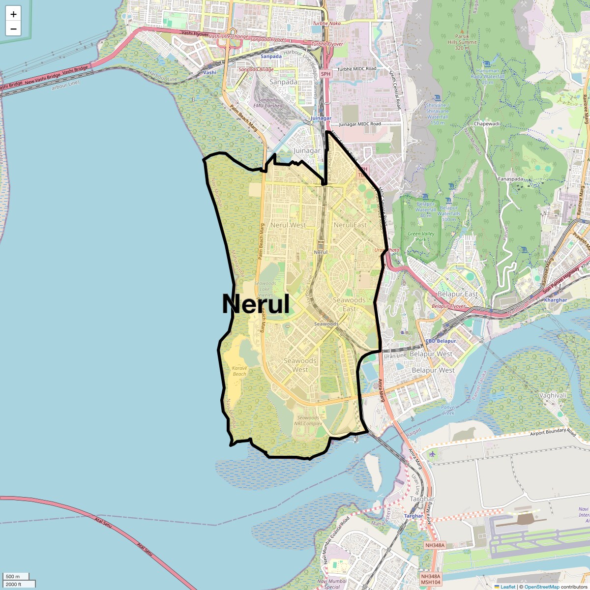 Location Map of Nerul, Navi Mumbai